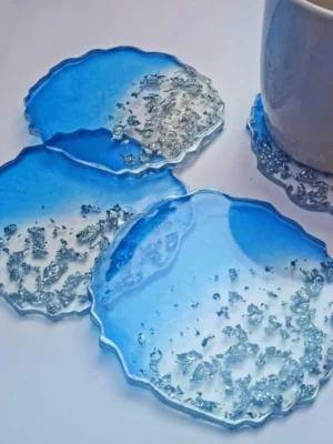 Crystal Blue Sparkle Coaster Set