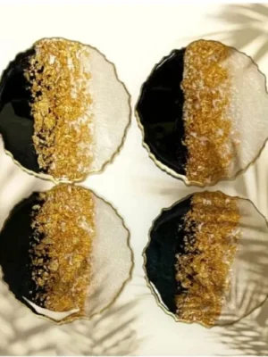 Vivid Contrast Coaster Set black 2