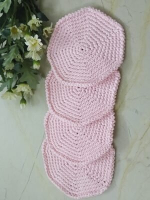 Macrame Pastel Pink Coasters (Set of 4)